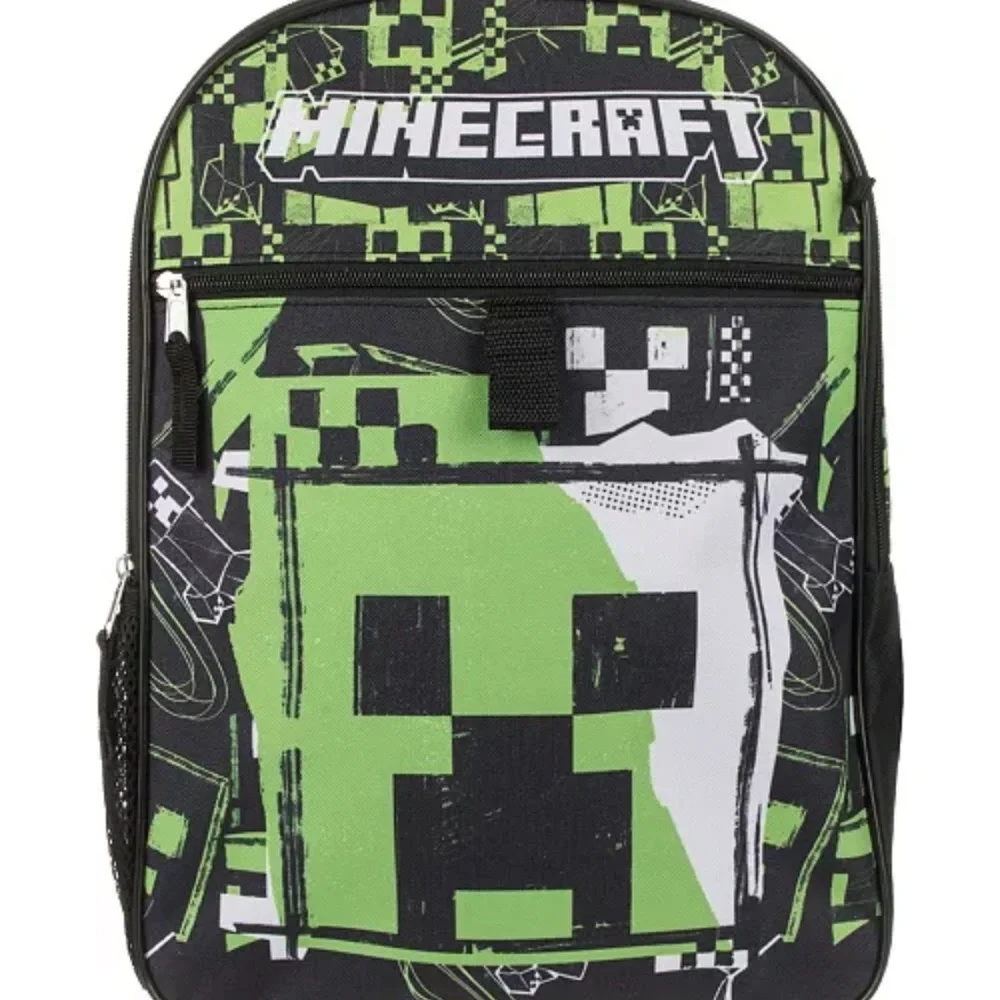 NWT Bioworld Boys Minecraft‎ Backpack Set Creeper with Lunchbox & Accessories
